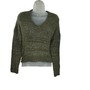 FCT With Love~Women’s Large Olive Green~Cropped Sweater Super Soft, Long Sleeves